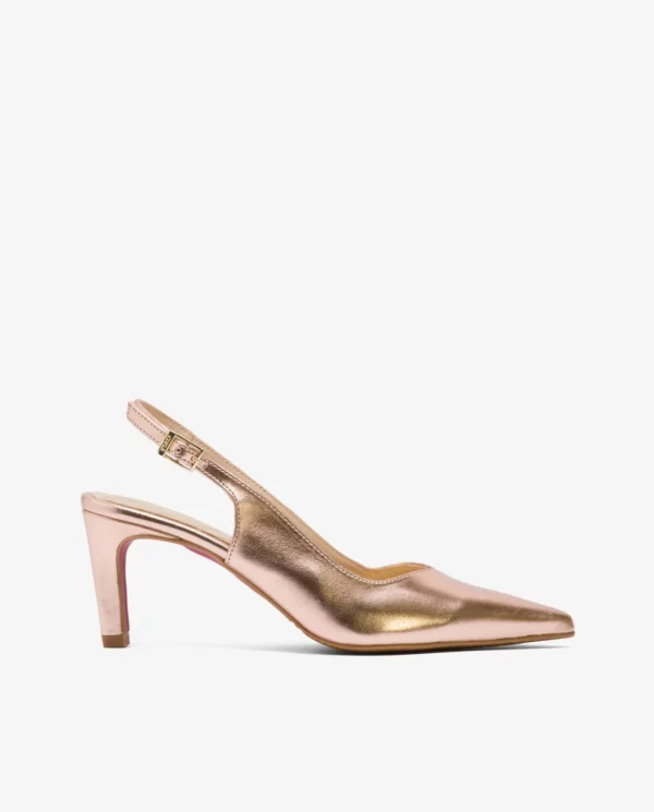 Cuplé Salon Destalonado Pico Napa Metalizado Bronce^Mujer Salones & Stilletos
