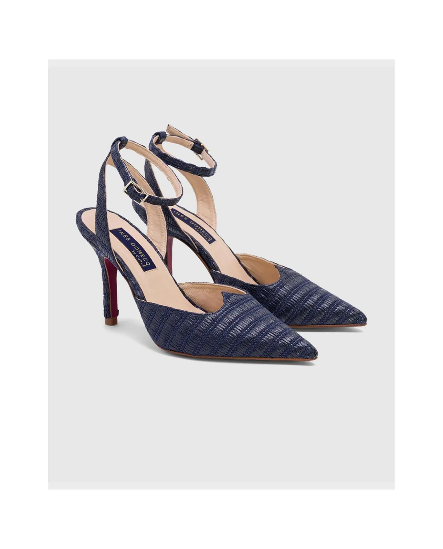 Cuplé Salon Destalonado Vejer Rafia Marino^Mujer Zapatos Tacón