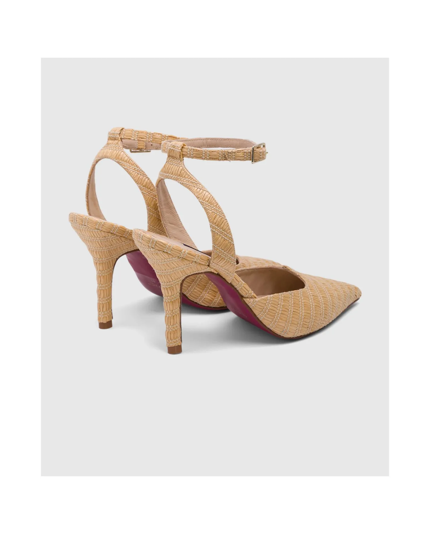 Cuplé Salon Destalonado Vejer Rafia Beig^Mujer Zapatos Tacón
