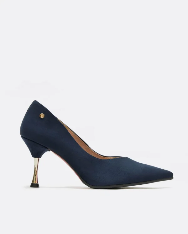 Cuplé Salon Pico Ultrasuede Marino^Mujer Salones & Stilletos