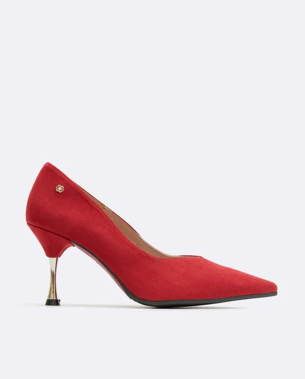 Cuplé Salon Pico Ultrasuede Rojo^Mujer Salones & Stilletos
