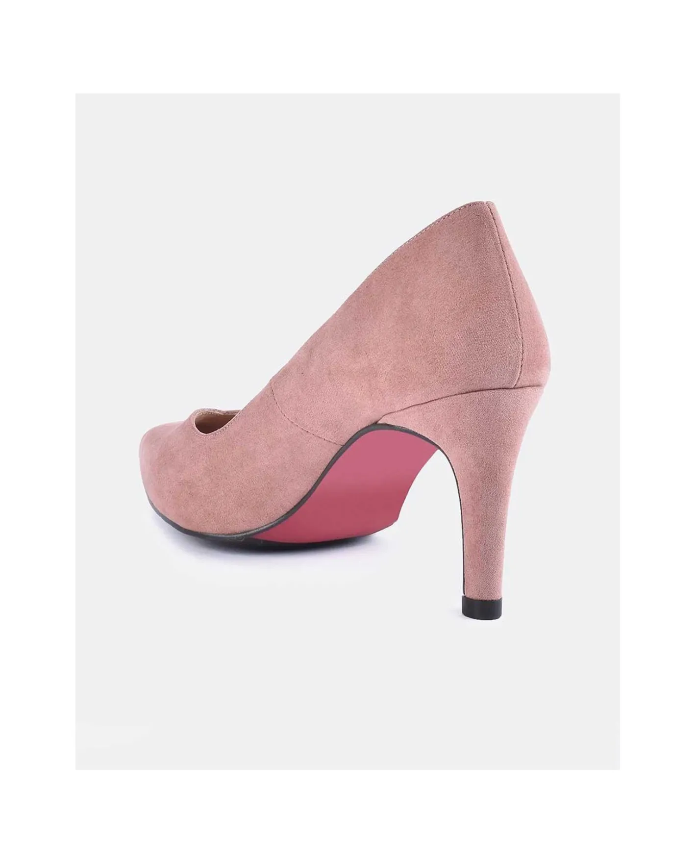 Cuplé Salon Pico Ultrasuede Rosa Palo^Mujer Salones & Stilletos