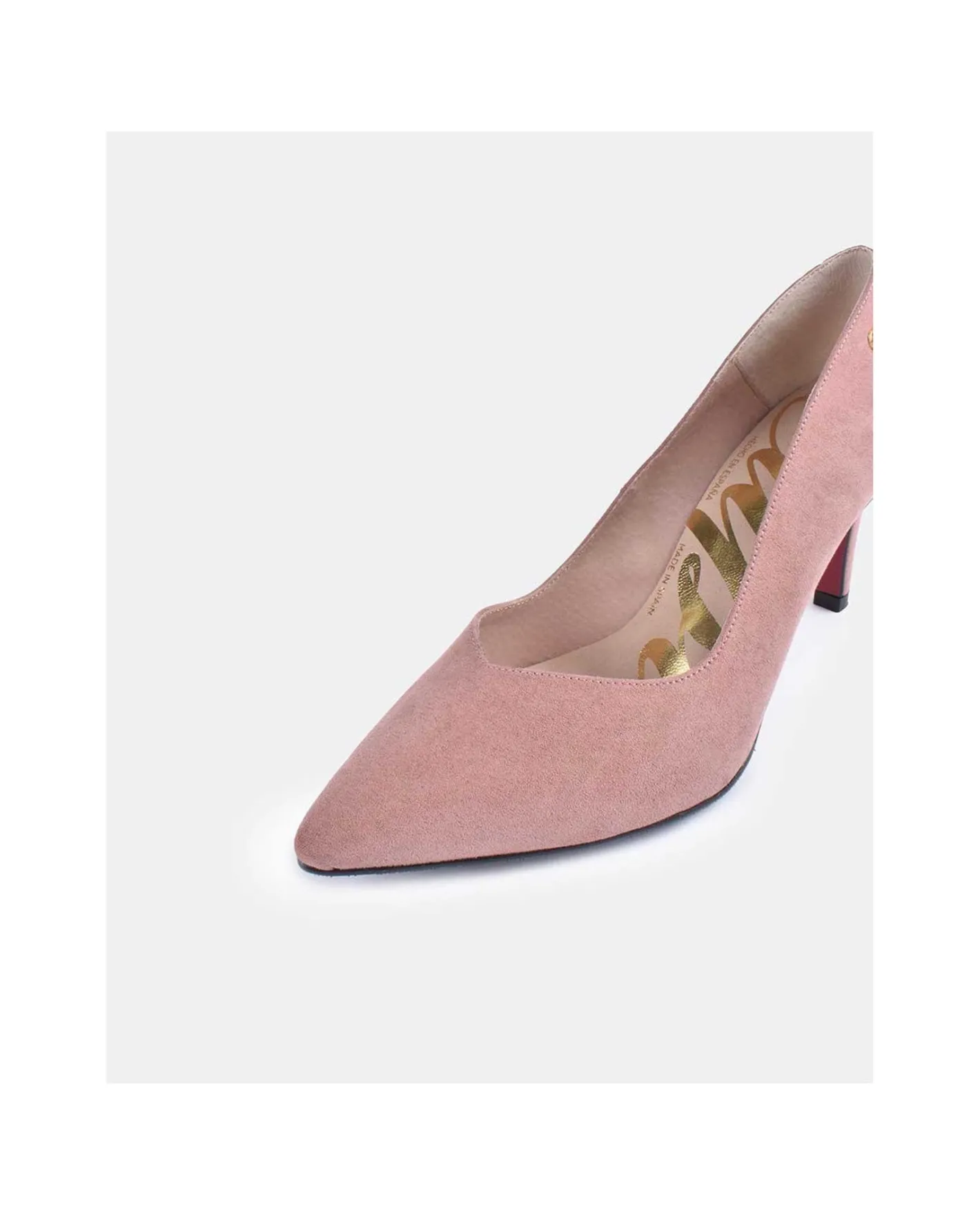 Cuplé Salon Pico Ultrasuede Rosa Palo^Mujer Salones & Stilletos