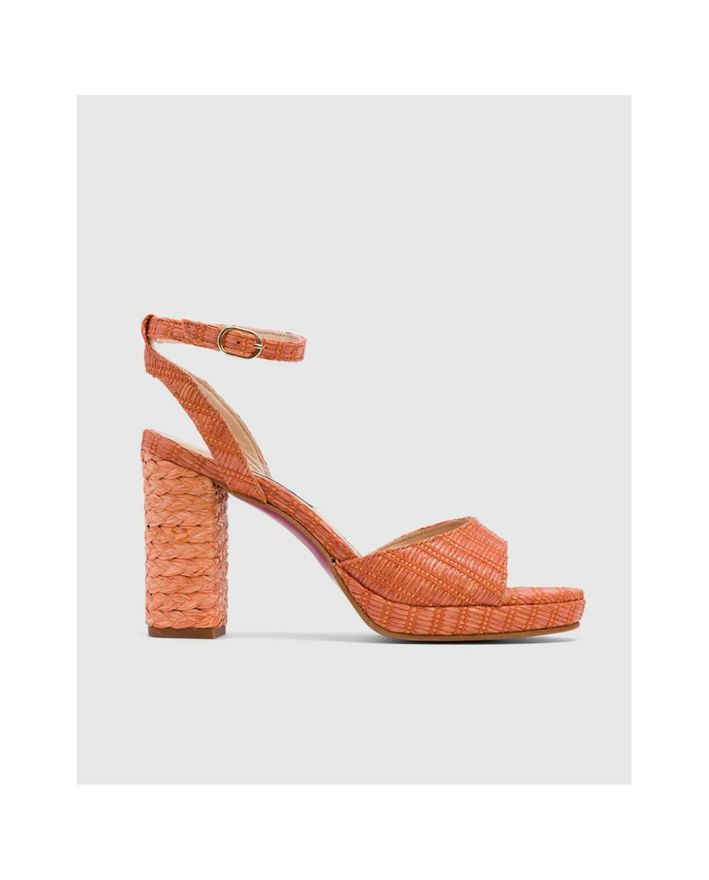 Cuplé Sandalia Almunecar Rafia Naranja^Mujer Zapatos Tacón