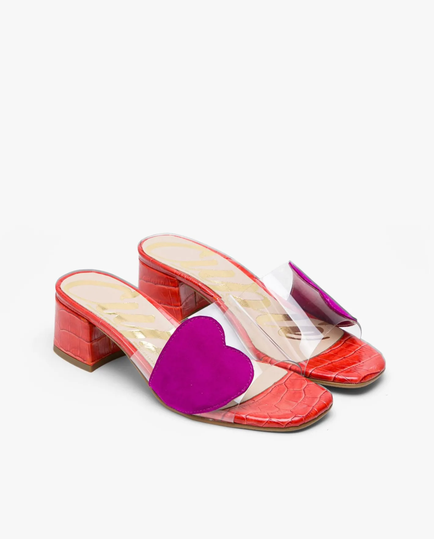 Cuplé Sandalia Corazon Vinilo Transparente^Mujer Zuecos