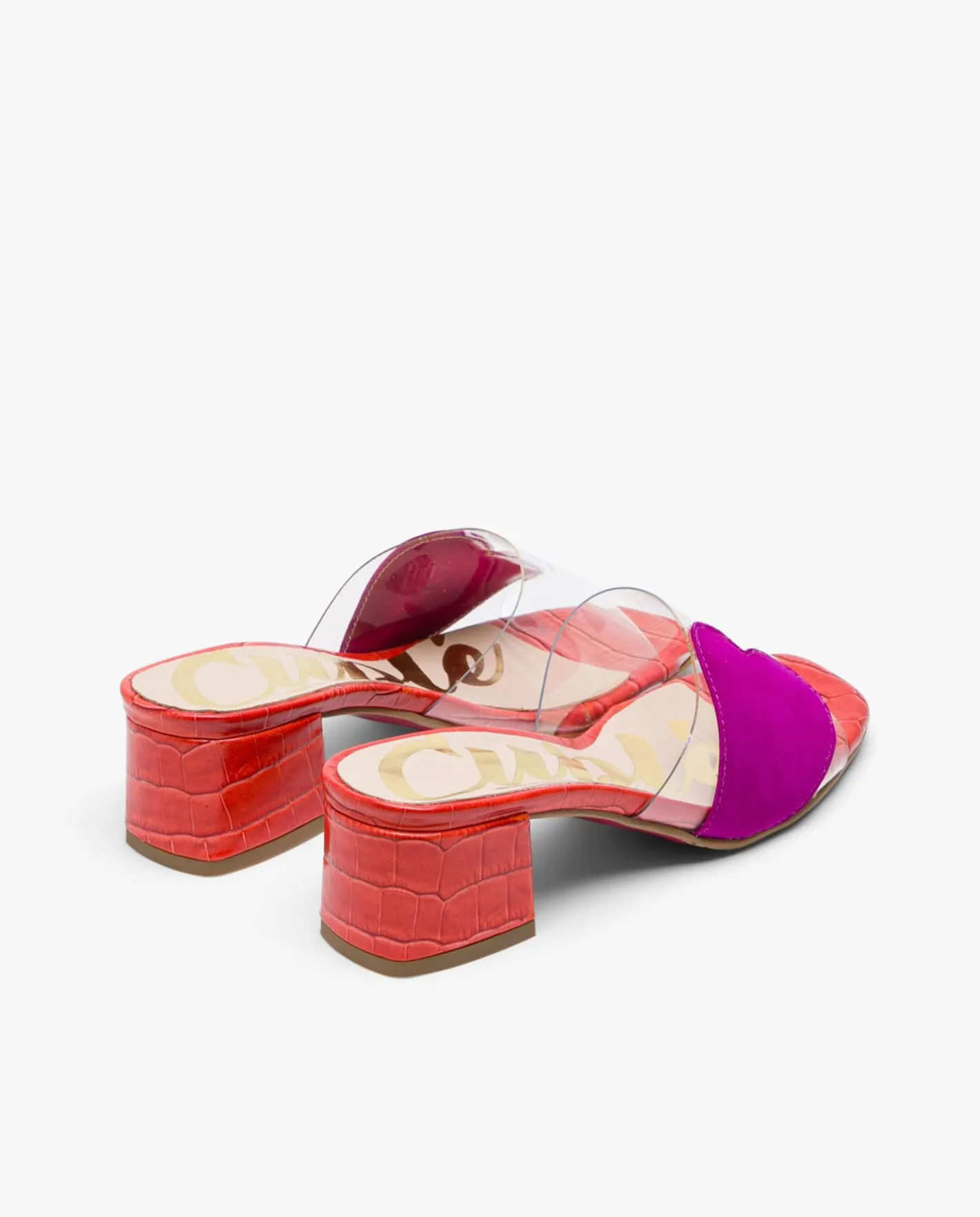 Cuplé Sandalia Corazon Vinilo Transparente^Mujer Zuecos