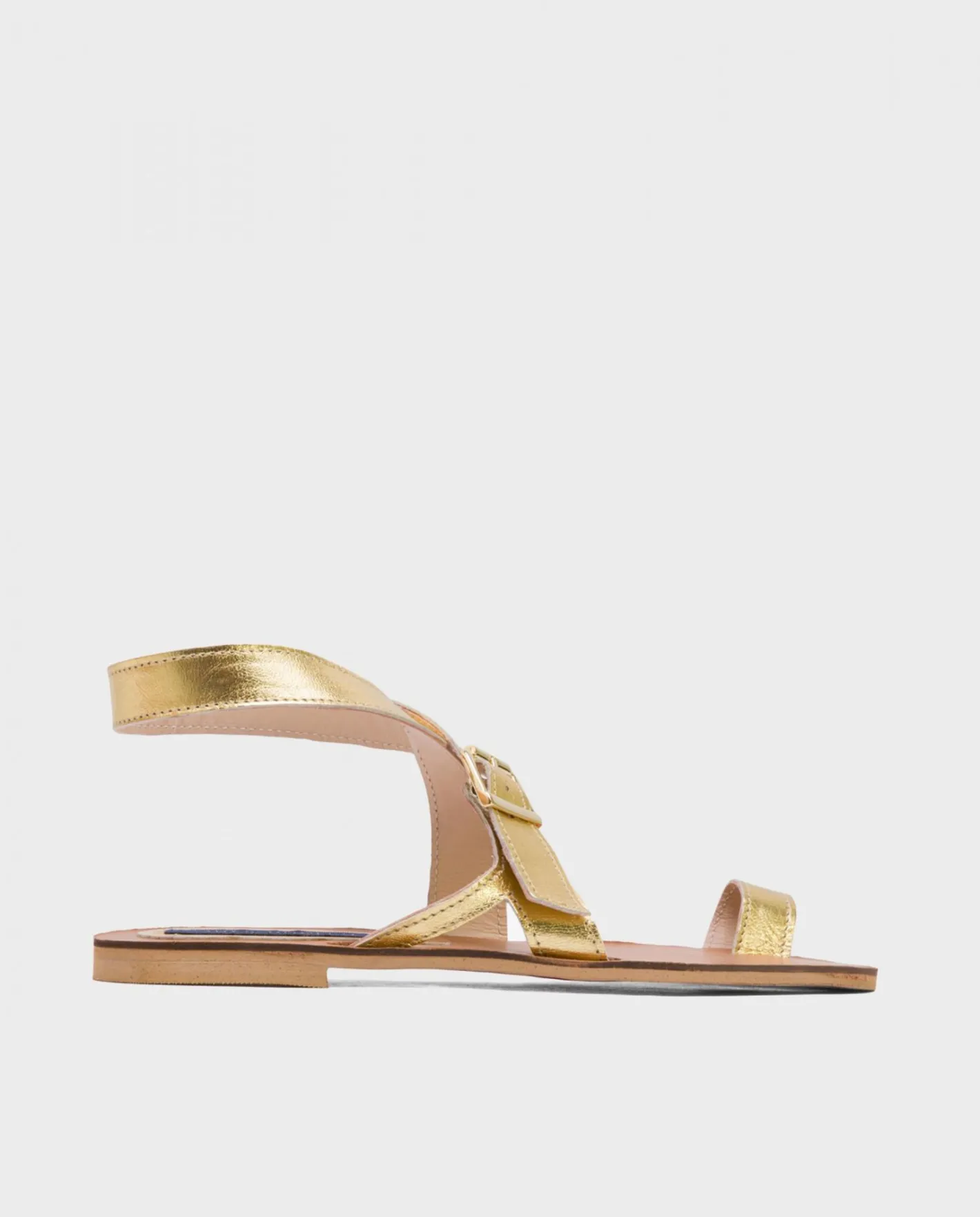 Cuplé Sandalia Las Negras Napa Oro^Mujer Zapatos Planos