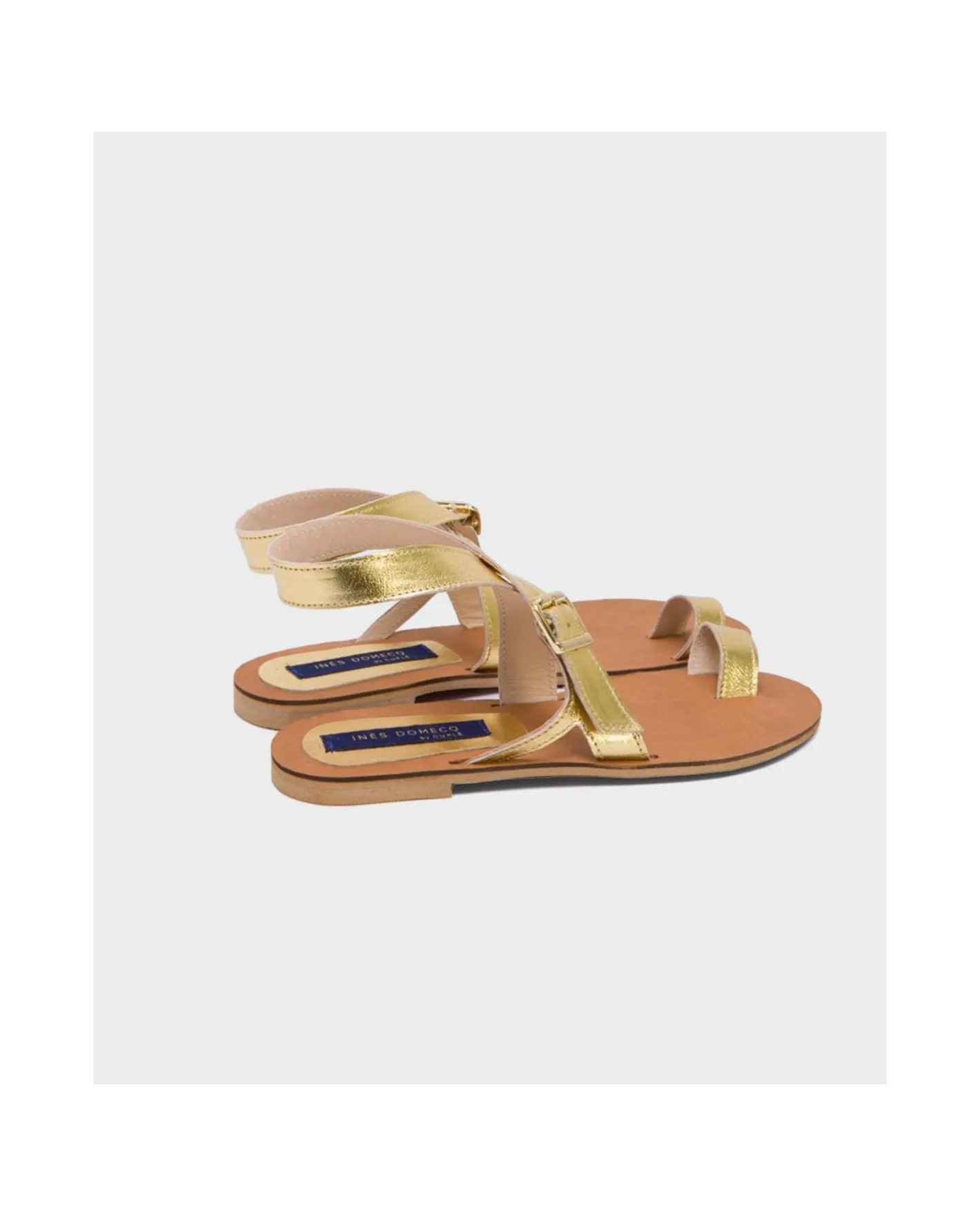 Cuplé Sandalia Las Negras Napa Oro^Mujer Zapatos Planos