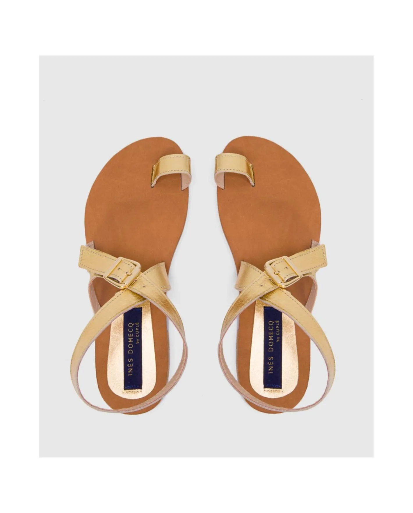Cuplé Sandalia Las Negras Napa Oro^Mujer Zapatos Planos