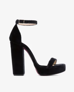 Cuplé Sandalia Malaga Terciopelo Negro^Mujer Special Prices