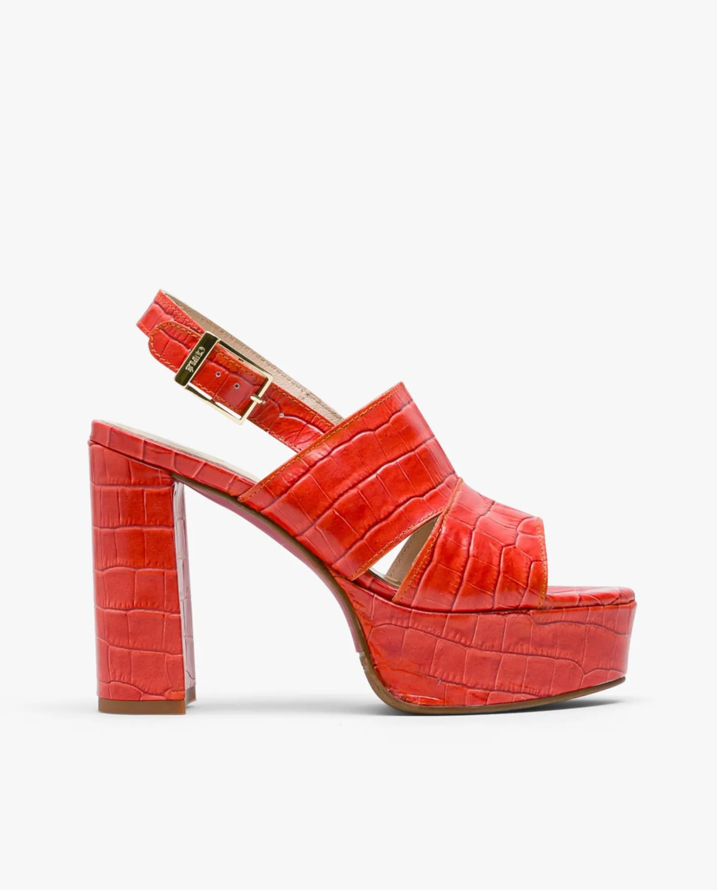 Cuplé Sandalia Plataforma Napa Coco Naranja^Mujer Sandalias