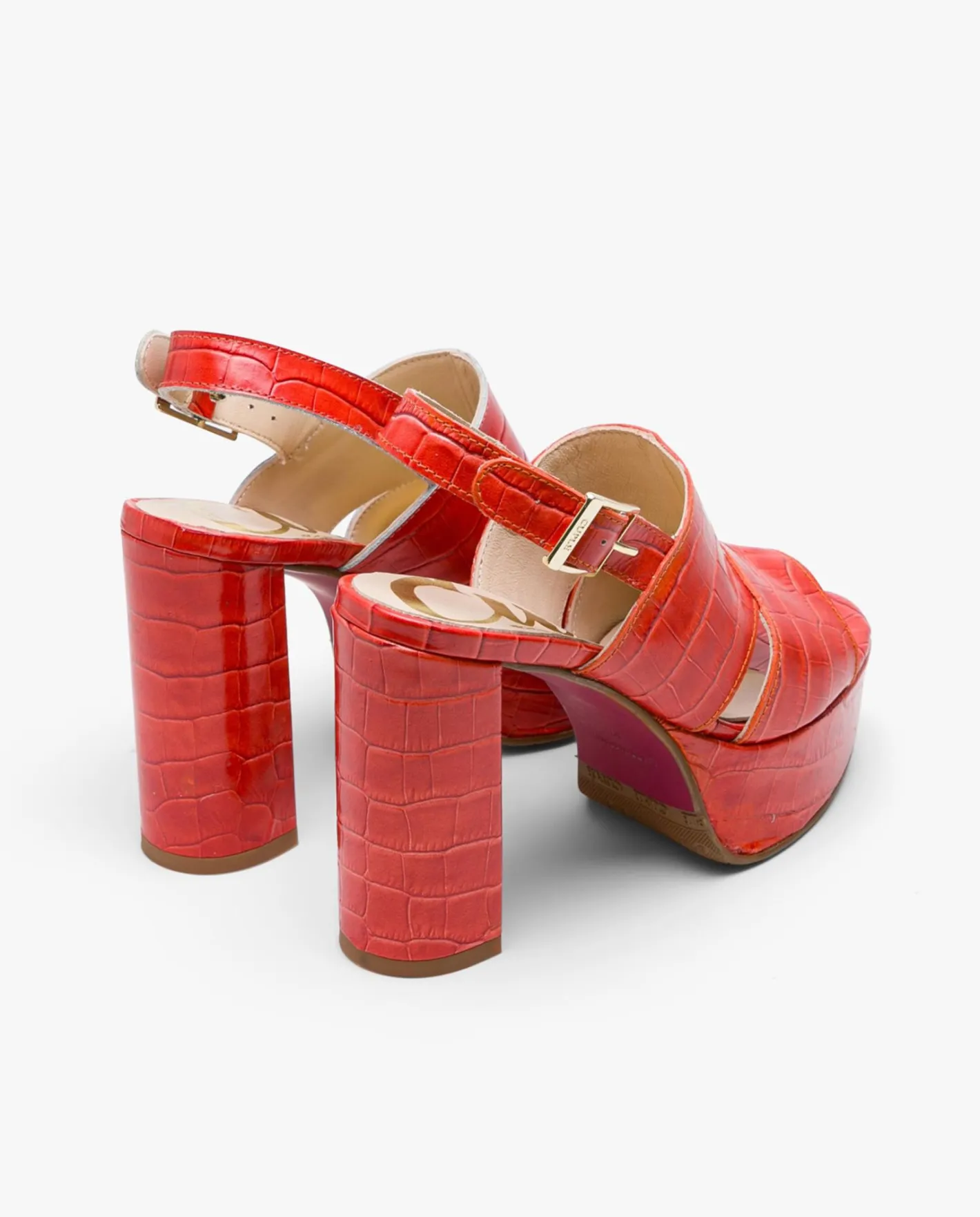 Cuplé Sandalia Plataforma Napa Coco Naranja^Mujer Sandalias