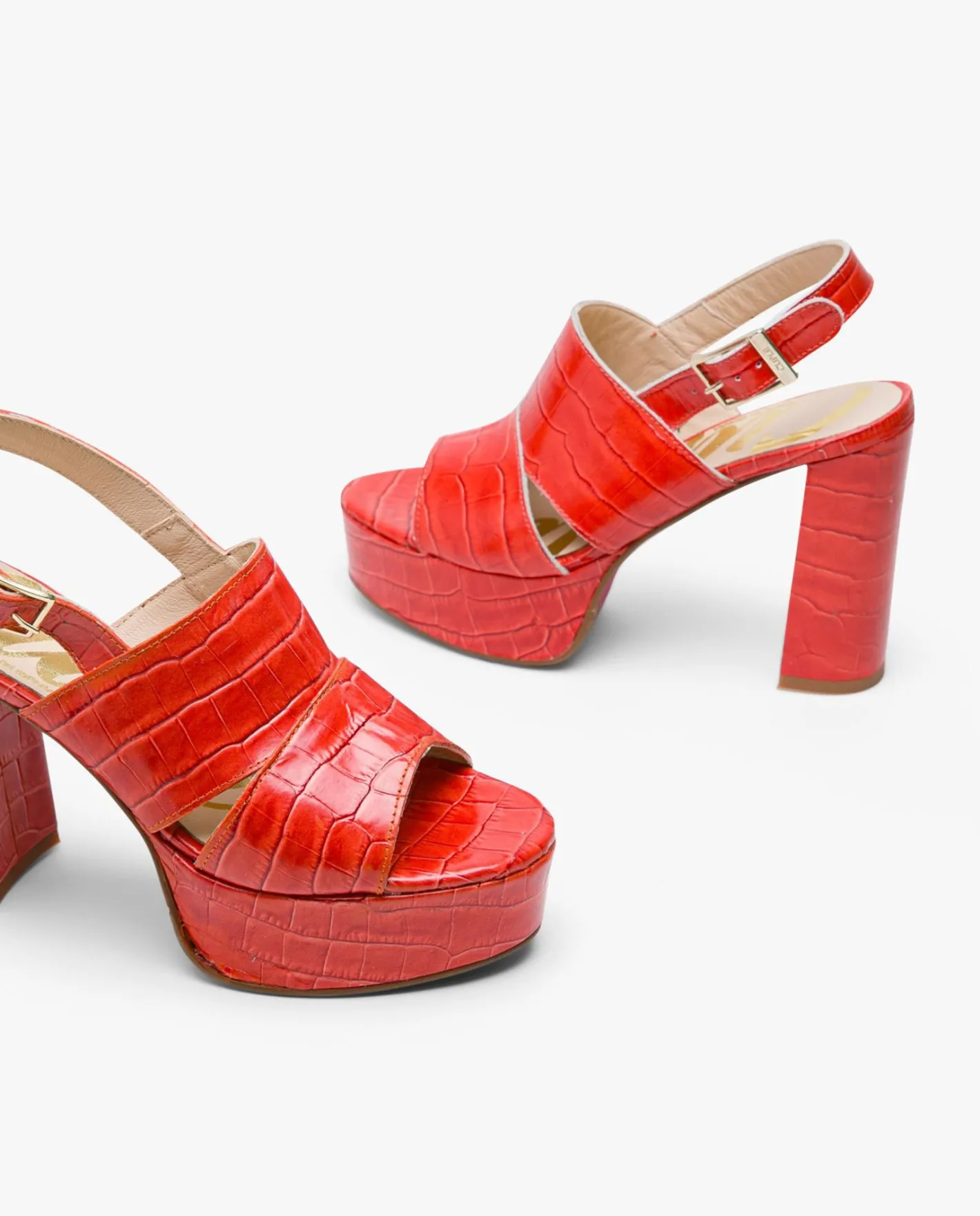 Cuplé Sandalia Plataforma Napa Coco Naranja^Mujer Sandalias