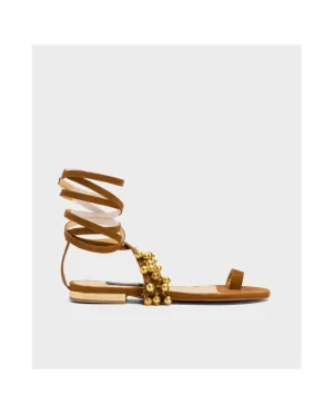 Cuplé Sandalia Ronda Plana Ultrasuede Cuero^Mujer Zapatos Planos
