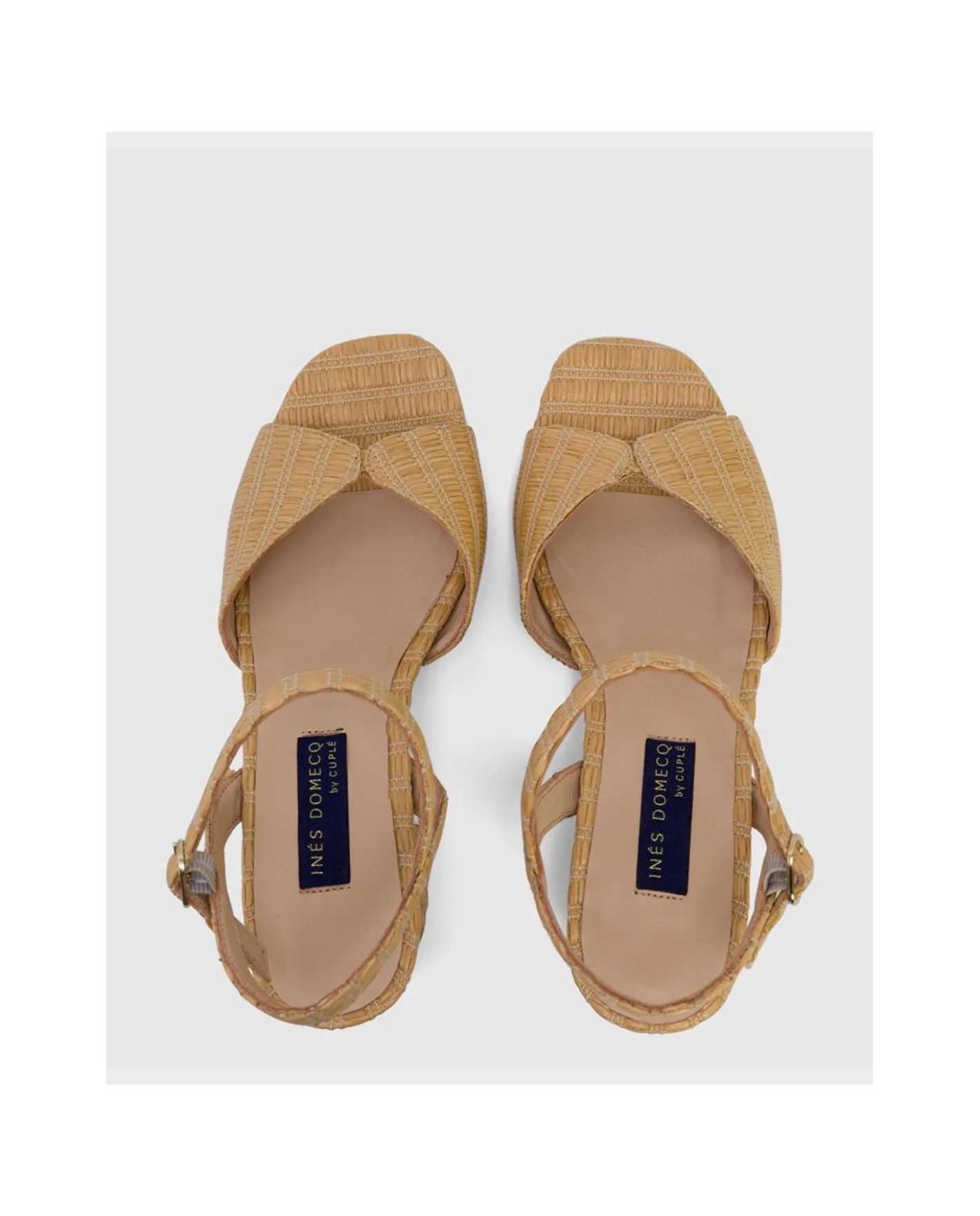 Cuplé Sandalia Sanlucar Rafia Cuero^Mujer Zapatos Tacón