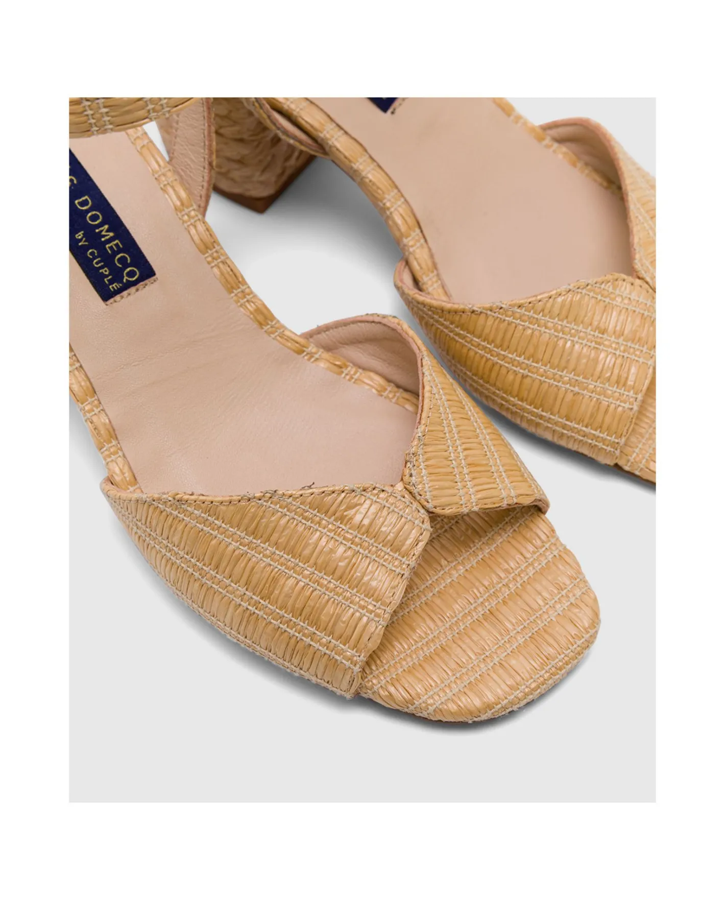 Cuplé Sandalia Sanlucar Rafia Cuero^Mujer Zapatos Tacón