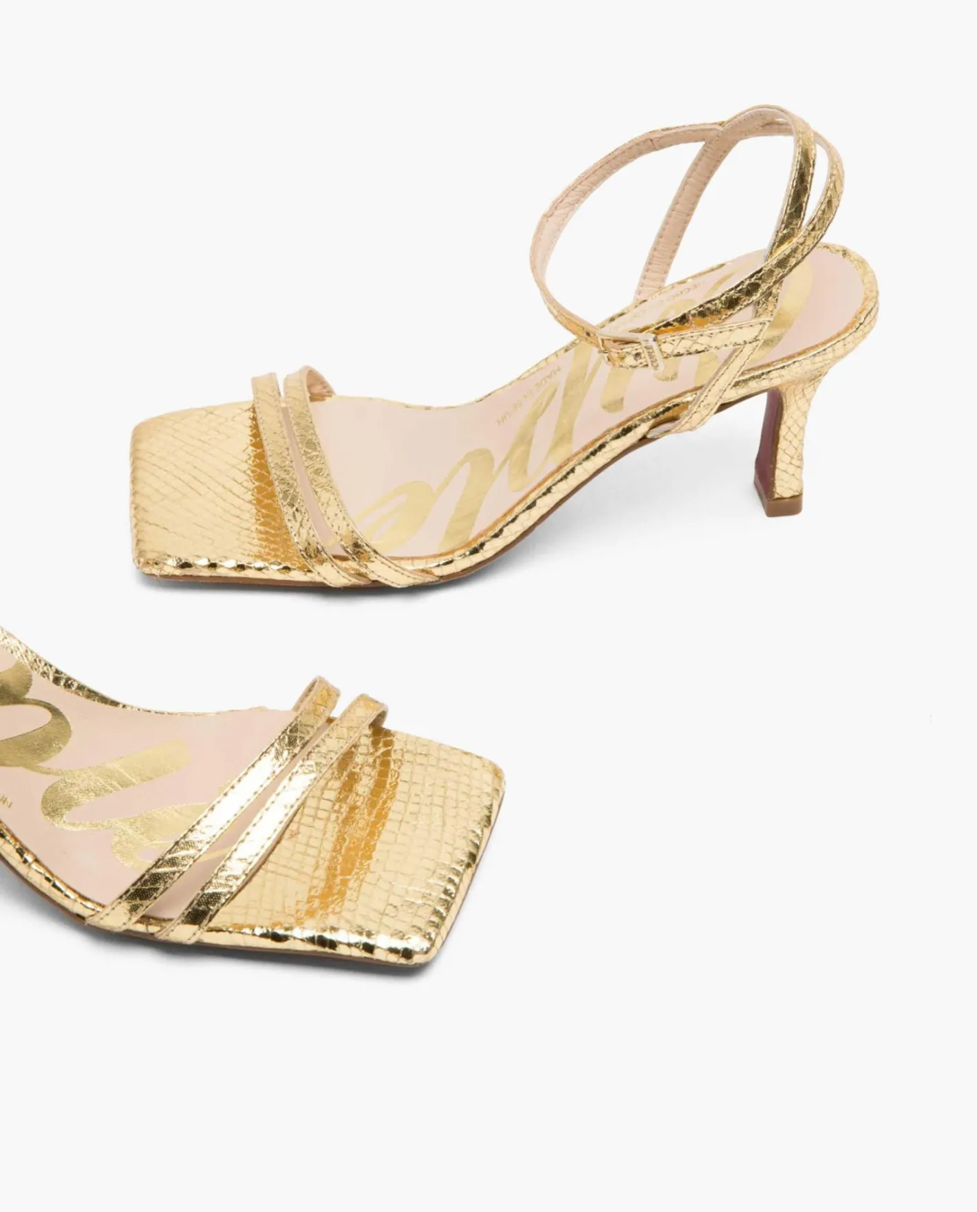 Cuplé Sandalia Tiras Serpiente Oro^Mujer Sandalias