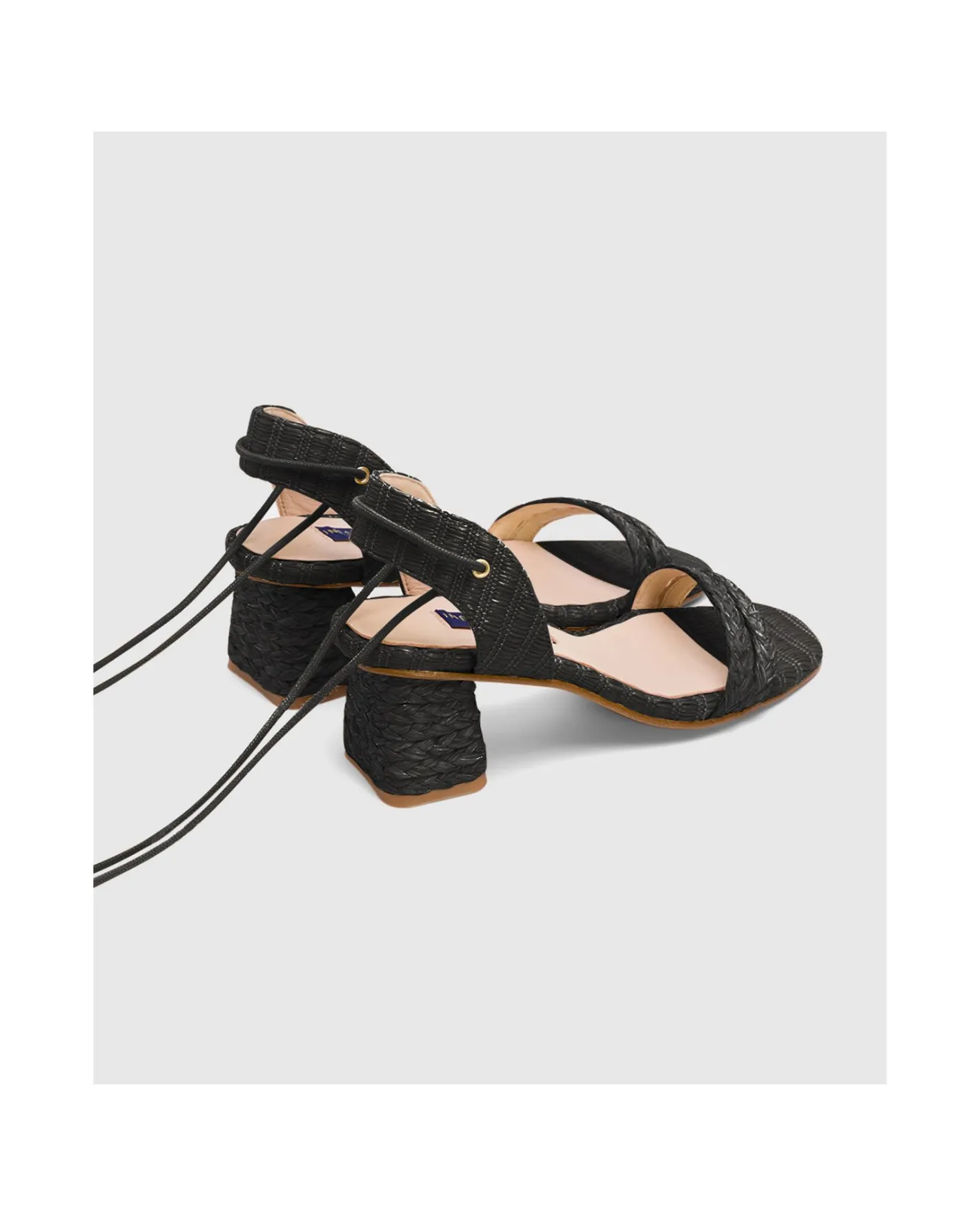 Cuplé Sandalia Zahara Rafia Negro^Mujer Zapatos Tacón