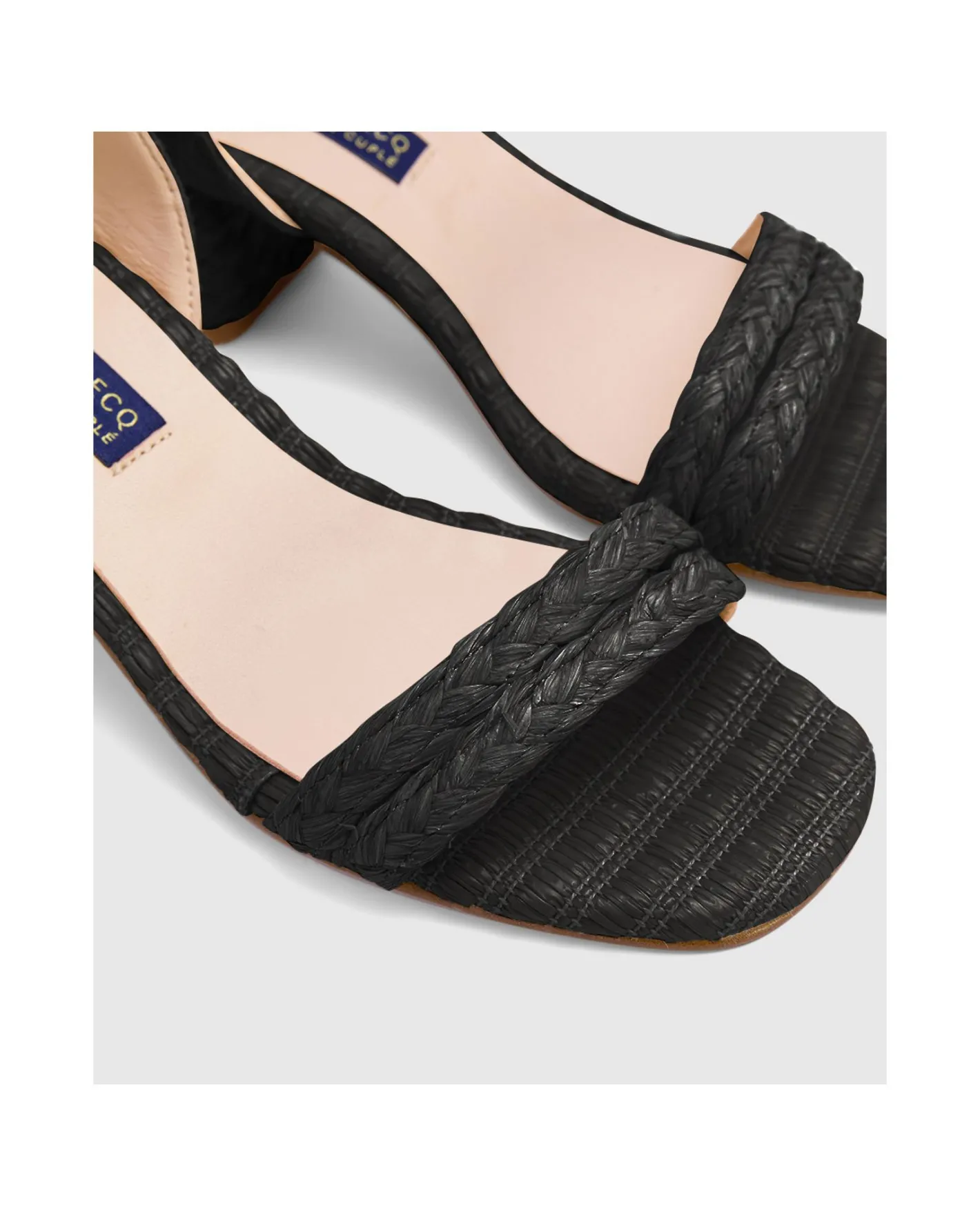 Cuplé Sandalia Zahara Rafia Negro^Mujer Zapatos Tacón