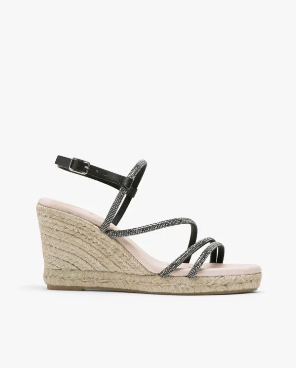 Cuplé Sandaliacuna Tiras Strass Negro^Mujer Cuñas