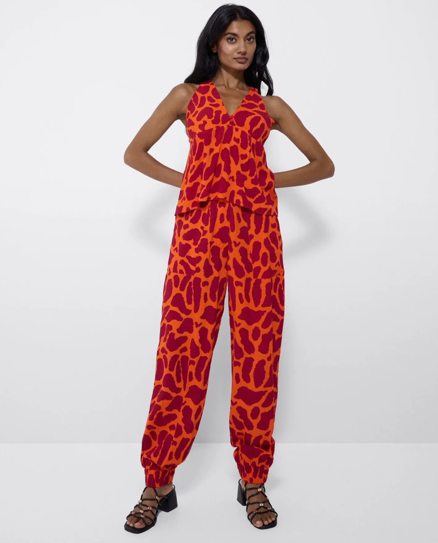 Cuplé Top Botones Crep Estampado Jirafa^Mujer Camisas Y Tops