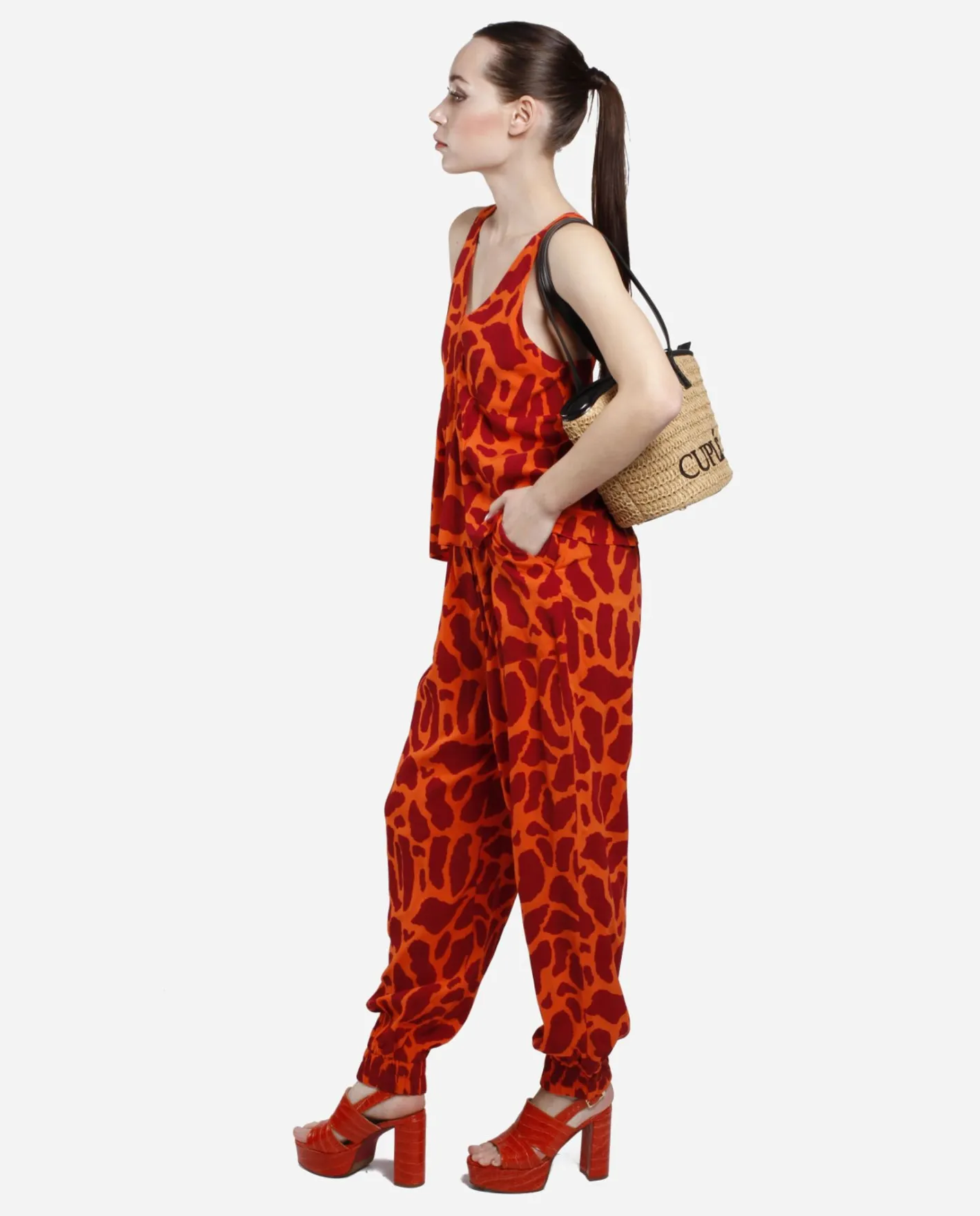 Cuplé Top Botones Crep Estampado Jirafa^Mujer Camisas Y Tops