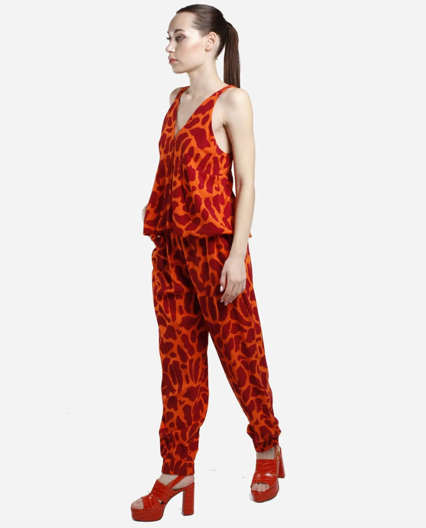 Cuplé Top Botones Crep Estampado Jirafa^Mujer Camisas Y Tops