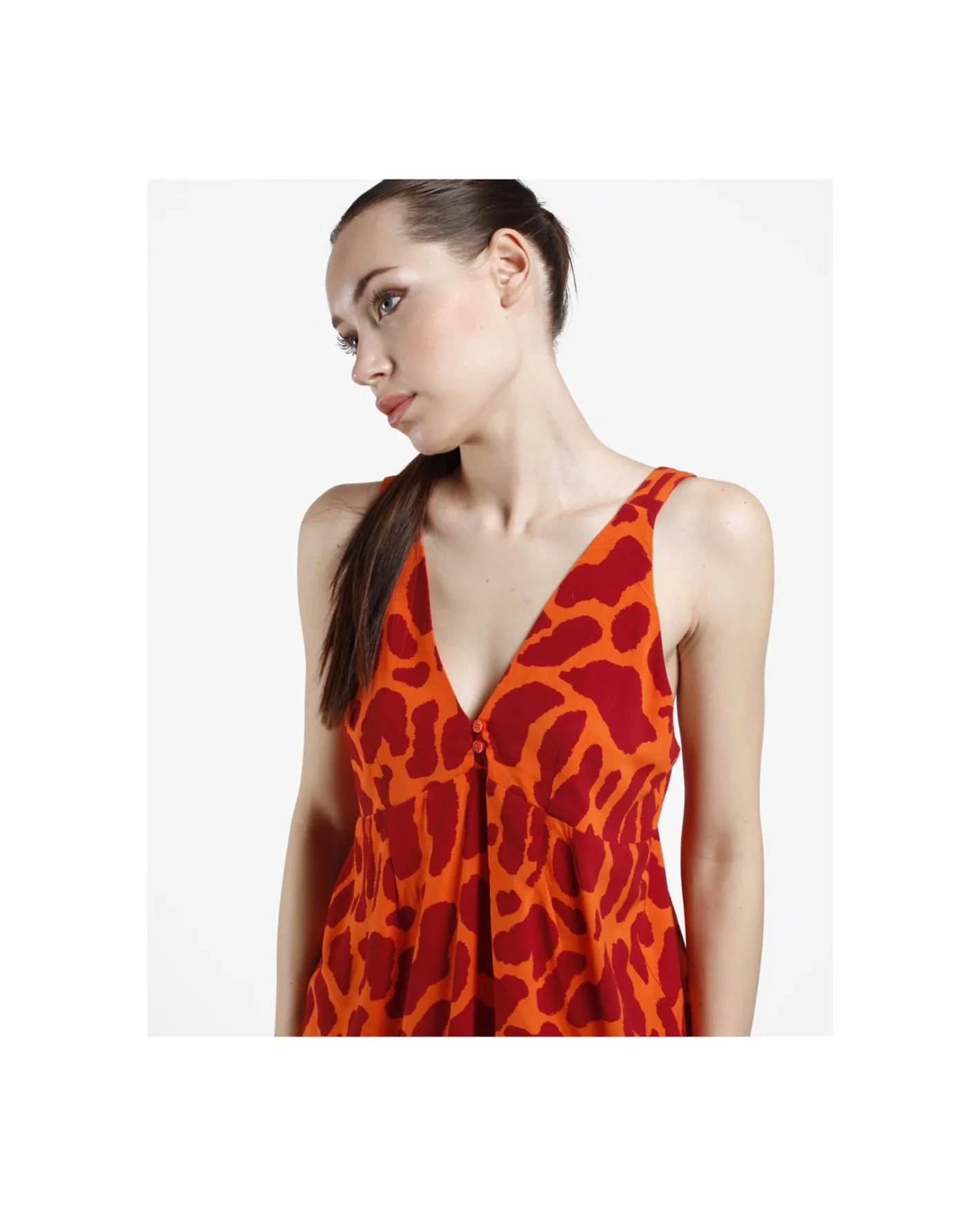 Cuplé Top Botones Crep Estampado Jirafa^Mujer Camisas Y Tops