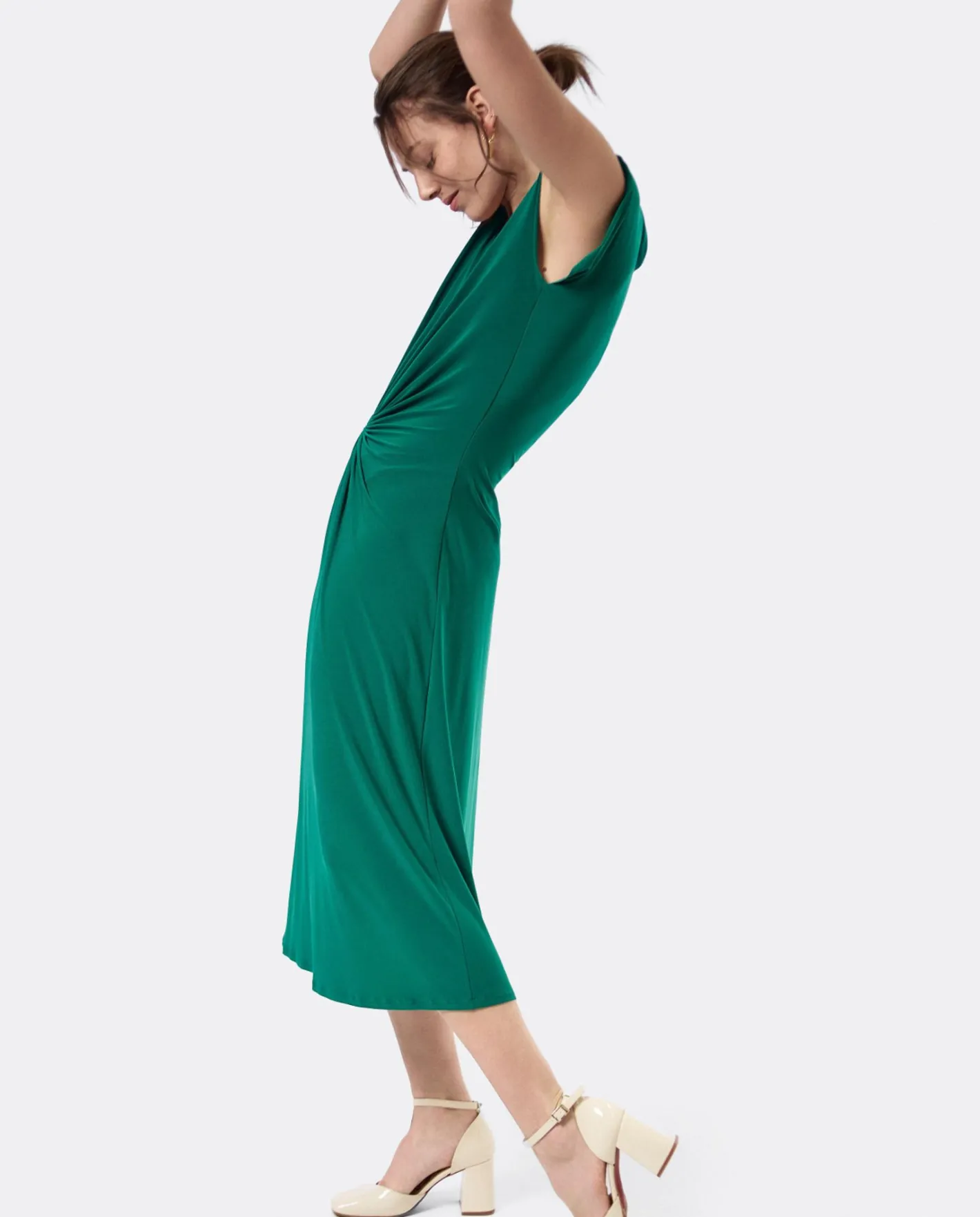 Cuplé Vestido Aro Cintura Punto Verde^Mujer Vestidos