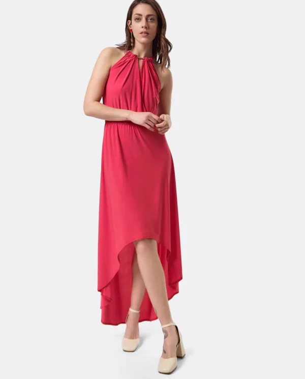 Cuplé Vestido Asimetrico Cola Punto Circular Coral^Mujer Vestidos