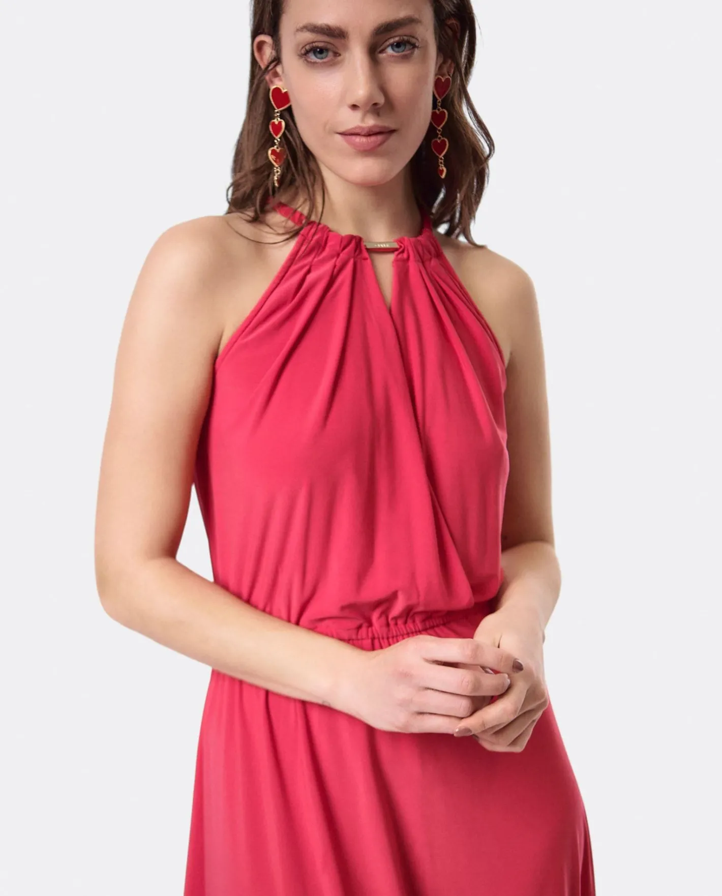 Cuplé Vestido Asimetrico Cola Punto Circular Coral^Mujer Vestidos