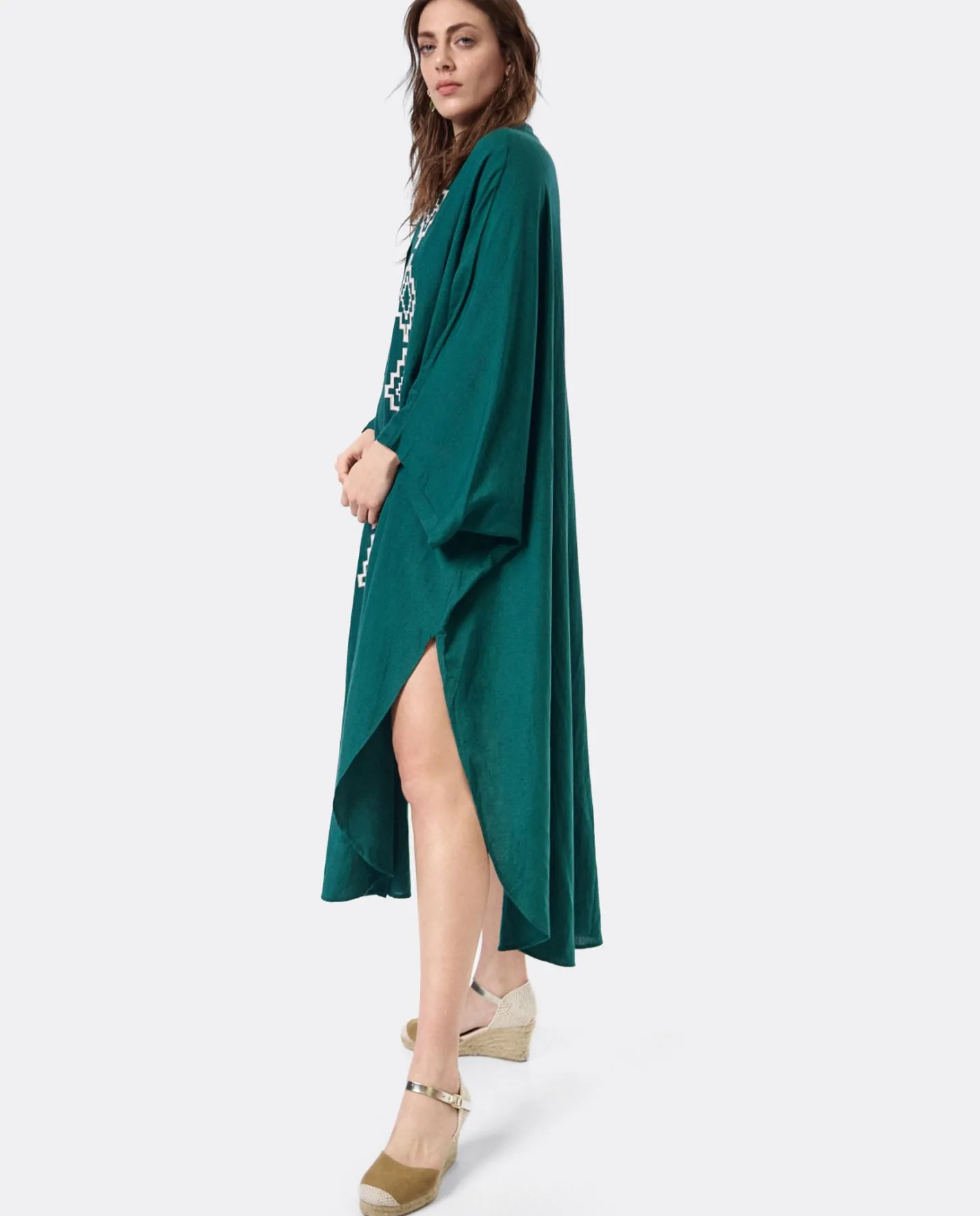 Cuplé Vestido Camisero (S-M) Lino Verde^Mujer Vestidos
