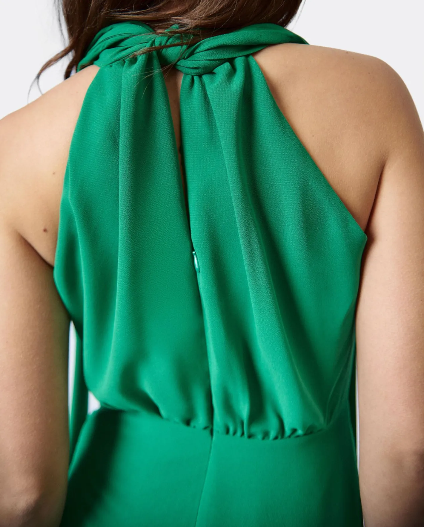 Cuplé Vestido Escote Halter Gasa Verde^Mujer Vestidos