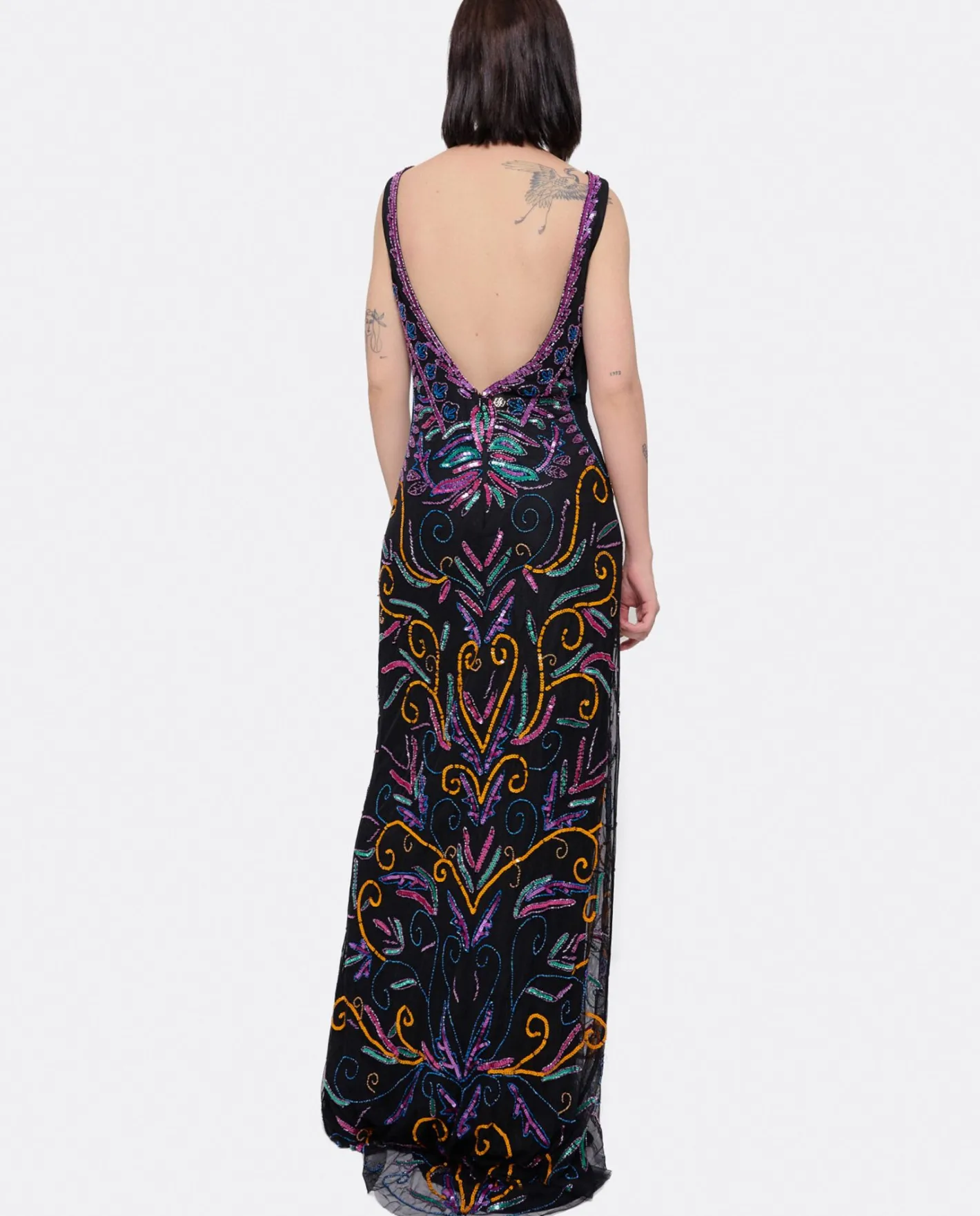Cuplé Vestido Etnico Textil Cuentas Multicolor^Mujer Vestidos
