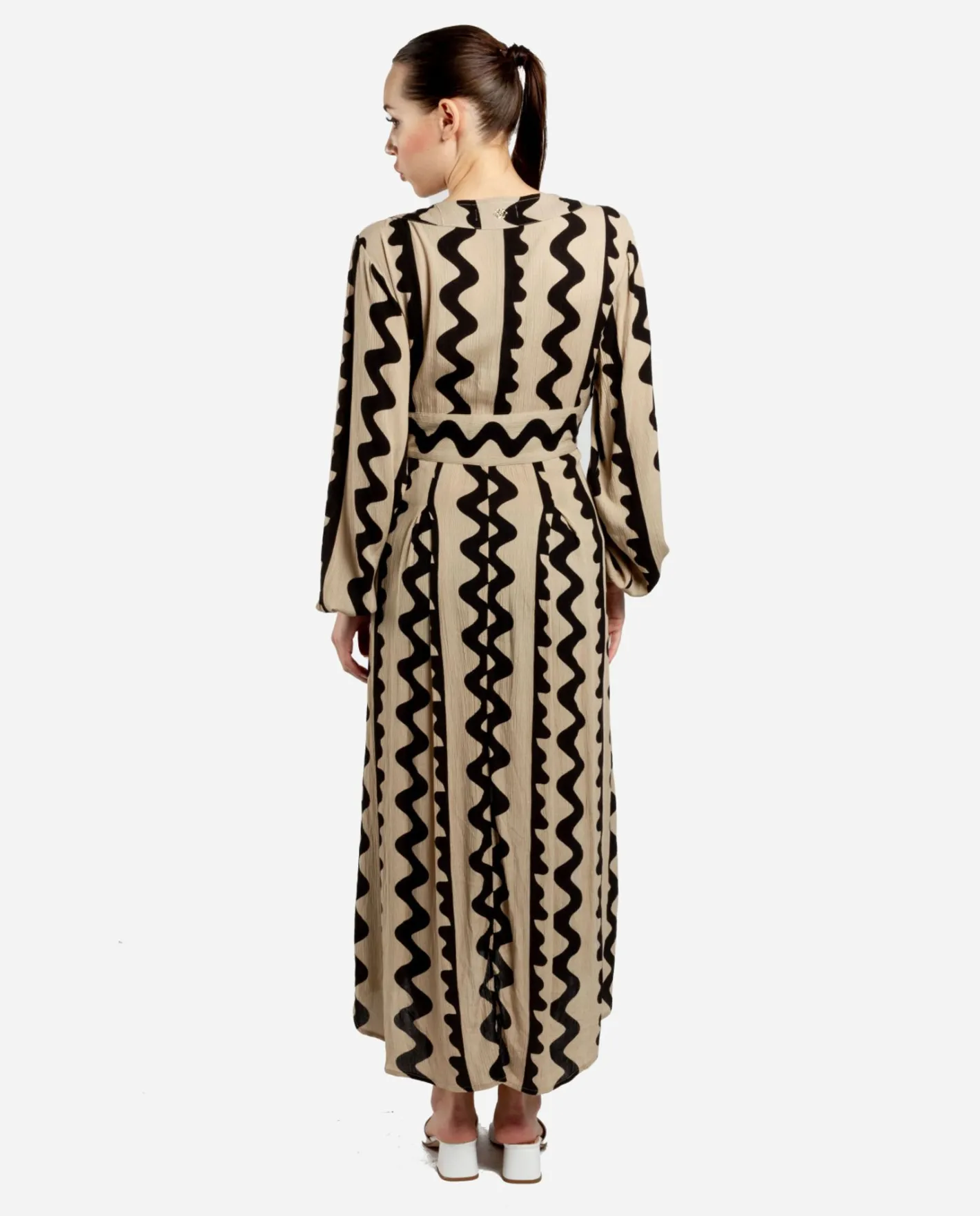 Cuplé Vestido Midi Botones Crep Beig^Mujer Vestidos
