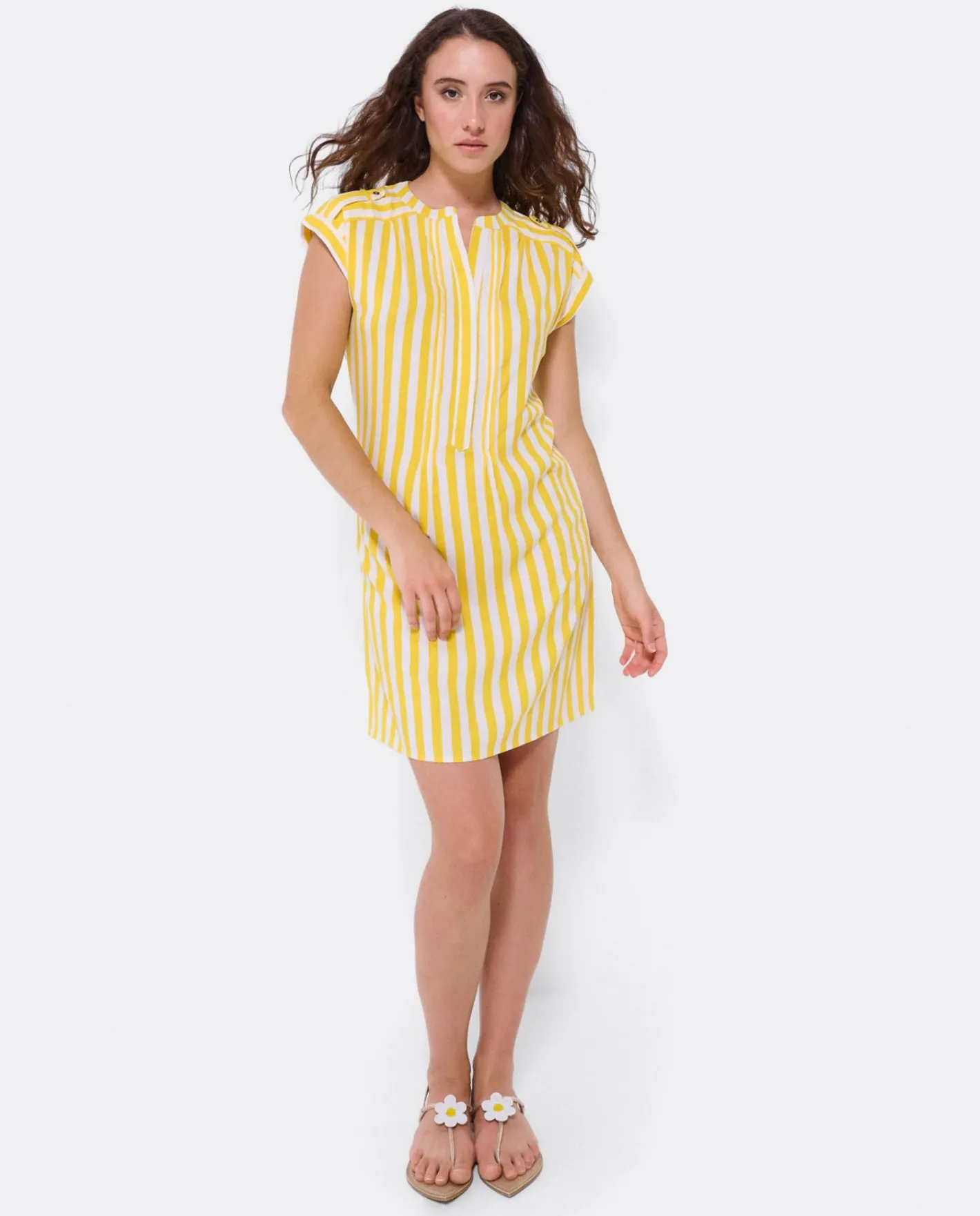 Cuplé Vestido Mini Boho Viscosa Amarillo^Mujer Vestidos