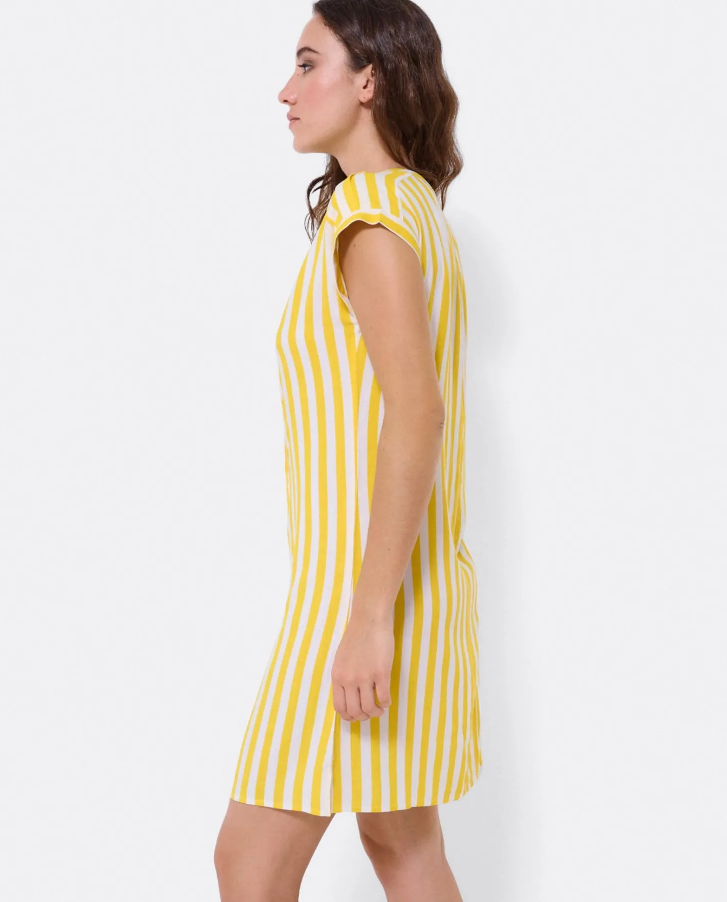 Cuplé Vestido Mini Boho Viscosa Amarillo^Mujer Vestidos