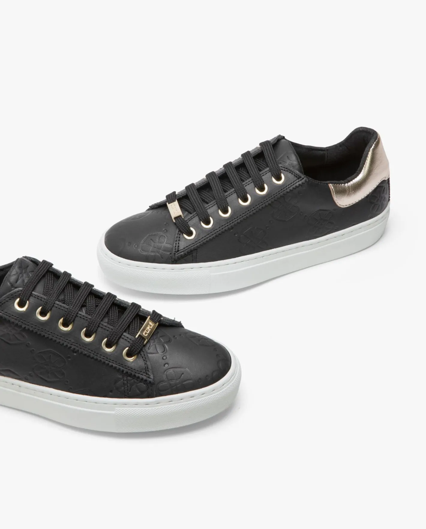 Cuplé Zapatillas Piel Logos Negro^Mujer Deportivas