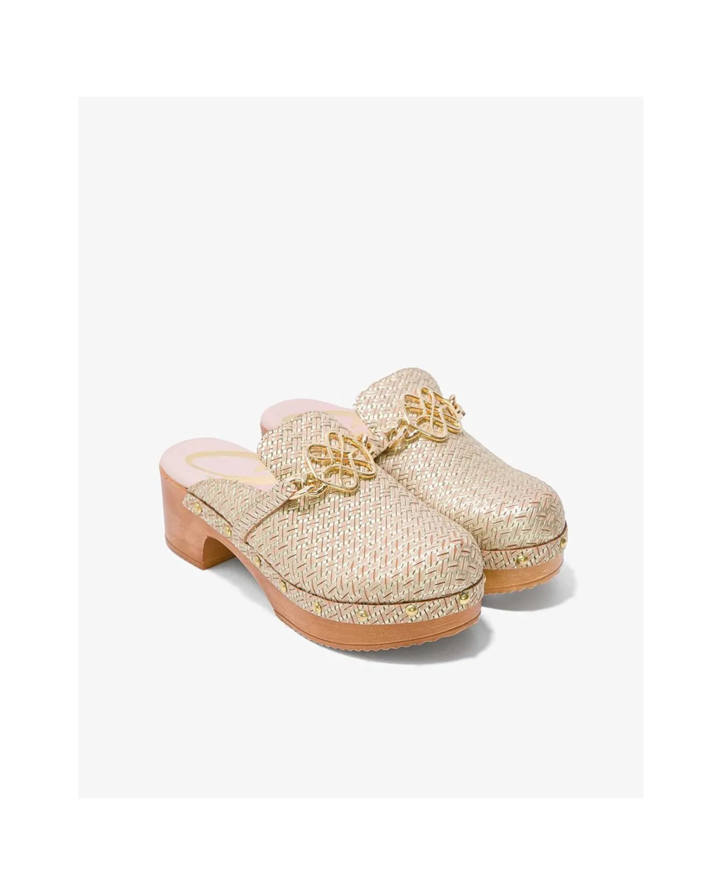 Cuplé Zueco Adorno Dorado^Mujer Zuecos