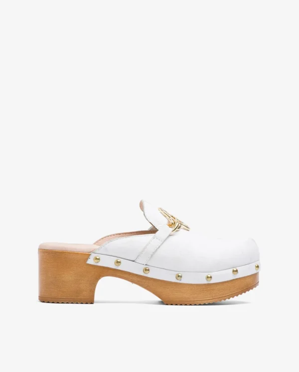 Cuplé Zueco Adorno Napa Blanco^Mujer Zuecos